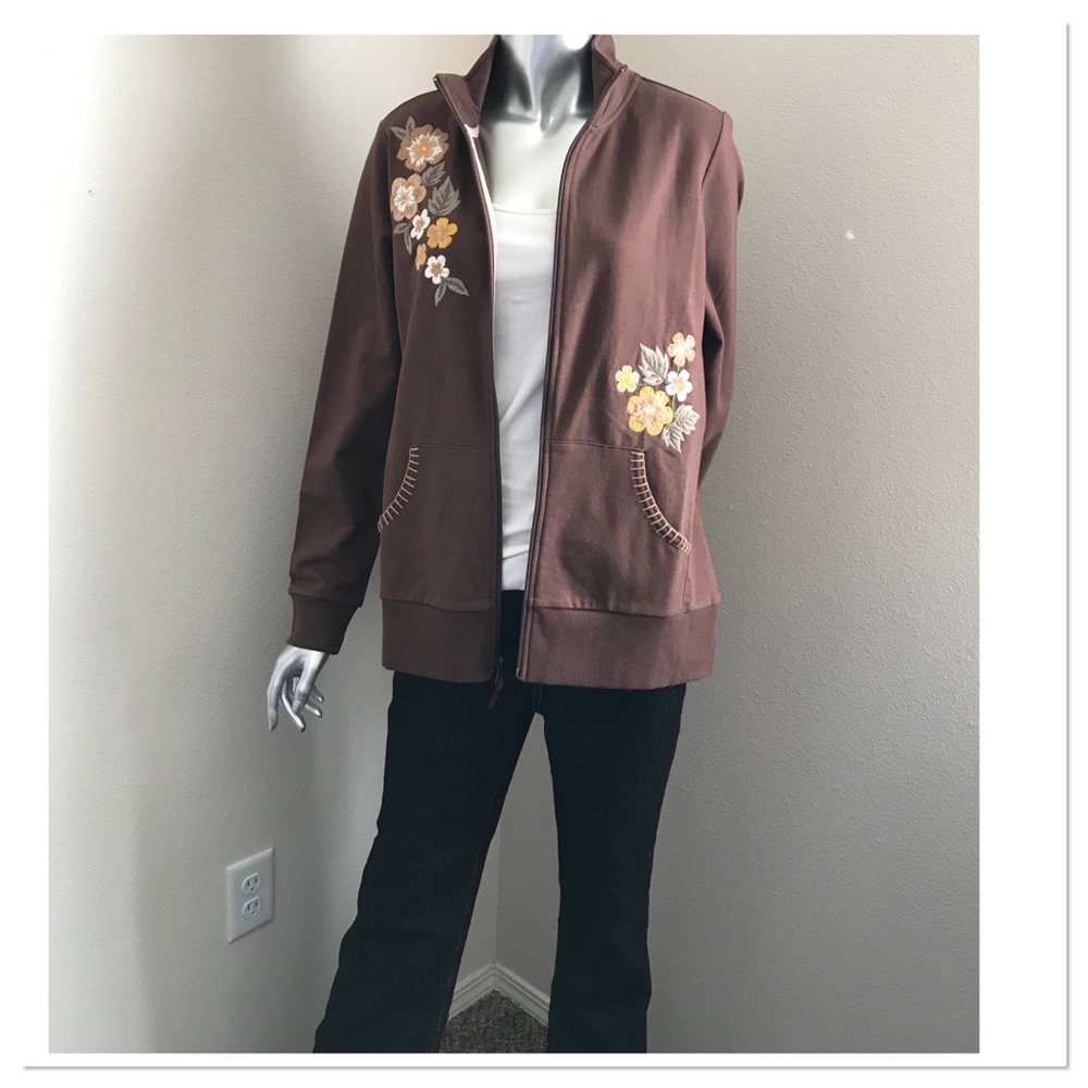 Sport Savvy Brown Embroidered Jacket - Picture 3 of 5